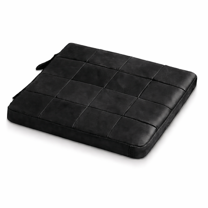 Agafay Souk Black Square Woven Leather Chair Pad