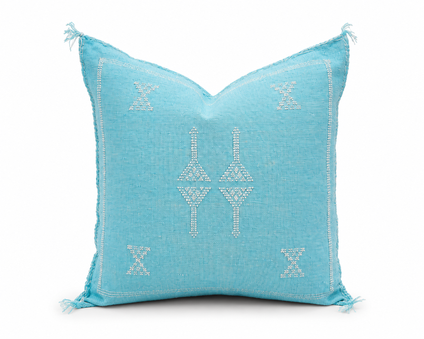 Agafay Souk Blue Cactus Silk Pillow