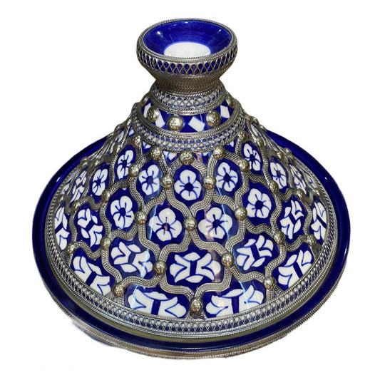 Agafay Souk Blue Mosaic Crown Tagine