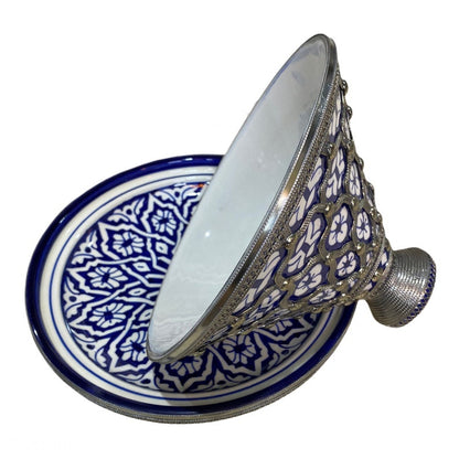 Agafay Souk Blue Mosaic Crown Tagine
