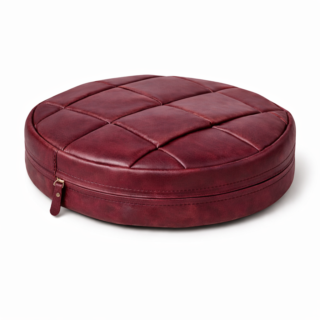 Agafay Souk Burgundy Woven Leather Chair Pad