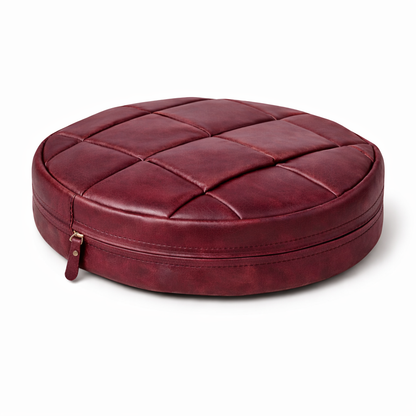 Agafay Souk Burgundy Woven Leather Chair Pad