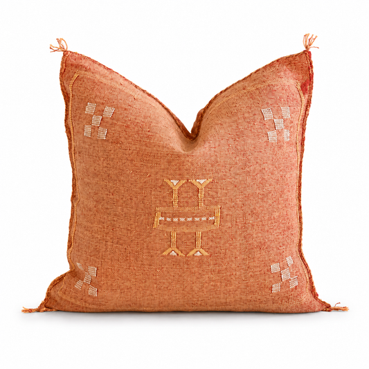 Agafay Souk Burnt Orange Cactus Silk Pillow