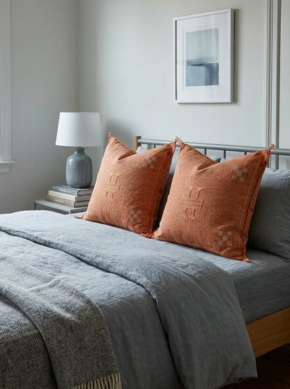 Agafay Souk Burnt Orange Cactus Silk Pillow