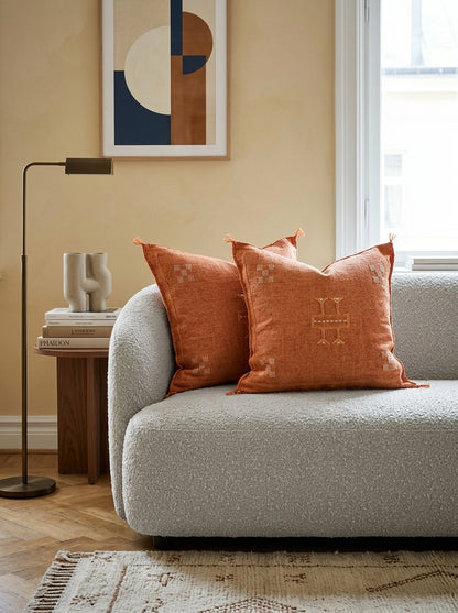 Agafay Souk Burnt Orange Cactus Silk Pillow