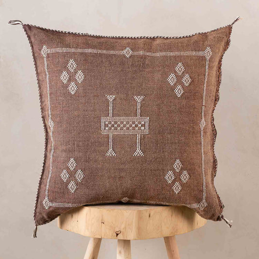 Agafay Souk Cactus Silk Pillow – Earth Clay