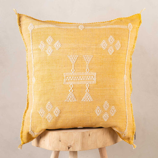 Agafay Souk Cactus Silk Pillow – Marrakech Gold