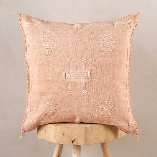 Agafay Souk Cactus Silk Pillow – Sand Blush