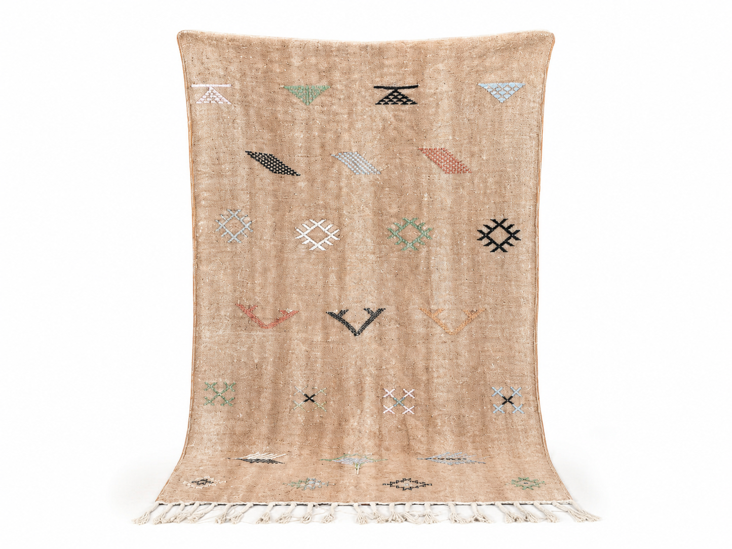 Agafay Souk Camel Desert Boho Flatweave Cactus Rug