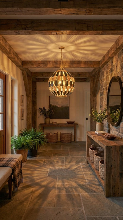Agafay Souk Casbah Globe Raffia Lamp