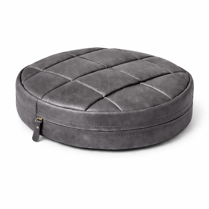 Agafay Souk Charcoal Grey Woven Leather Chair Pad