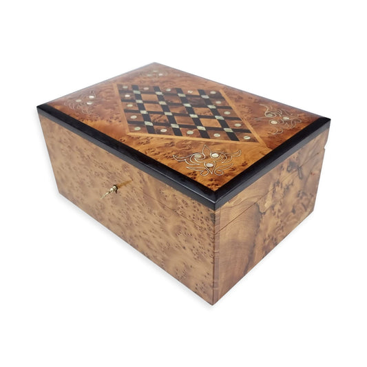 Agafay Souk Chess Pattern Thuya Organizer