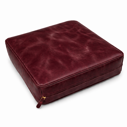 Agafay Souk Deep Burgundy Square Smooth Leather Chair Pad