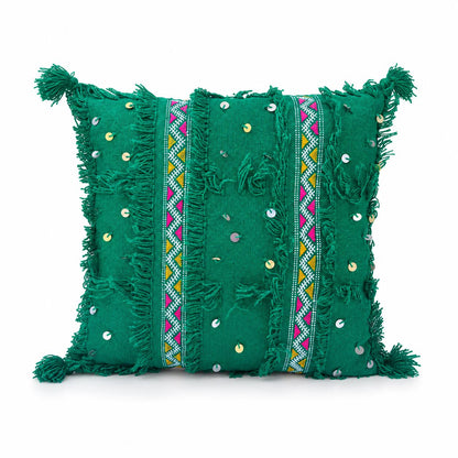 Emerald Green Handira Pillow Cover