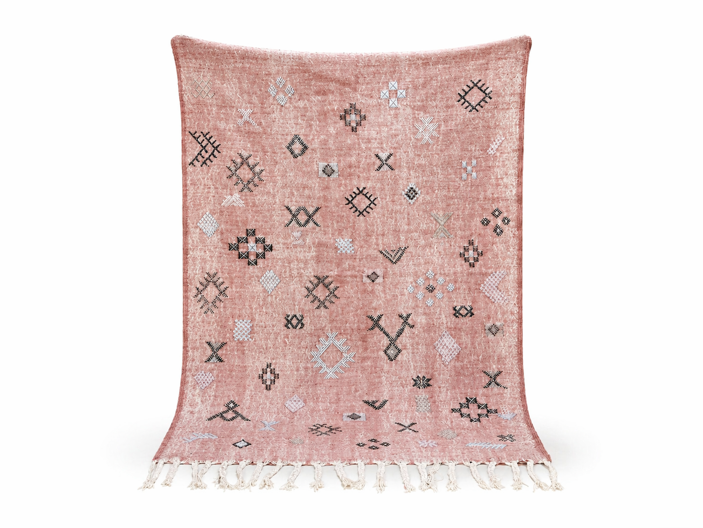 Agafay Souk Faded Blush Geometric Cactus Rug