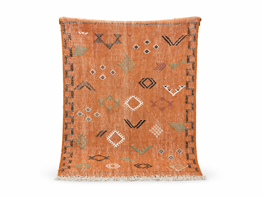 Agafay Souk Faded Terracotta Geometric Cactus Rug