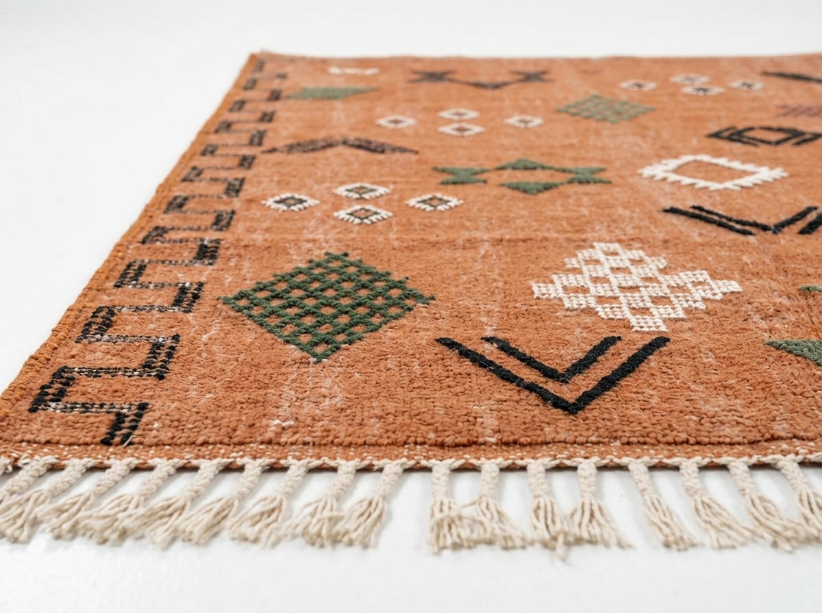 Agafay Souk Faded Terracotta Geometric Cactus Rug