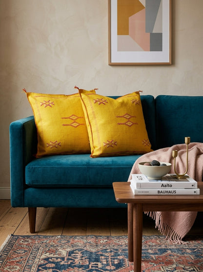 Agafay Souk Golden Medina Cactus Silk Pillow