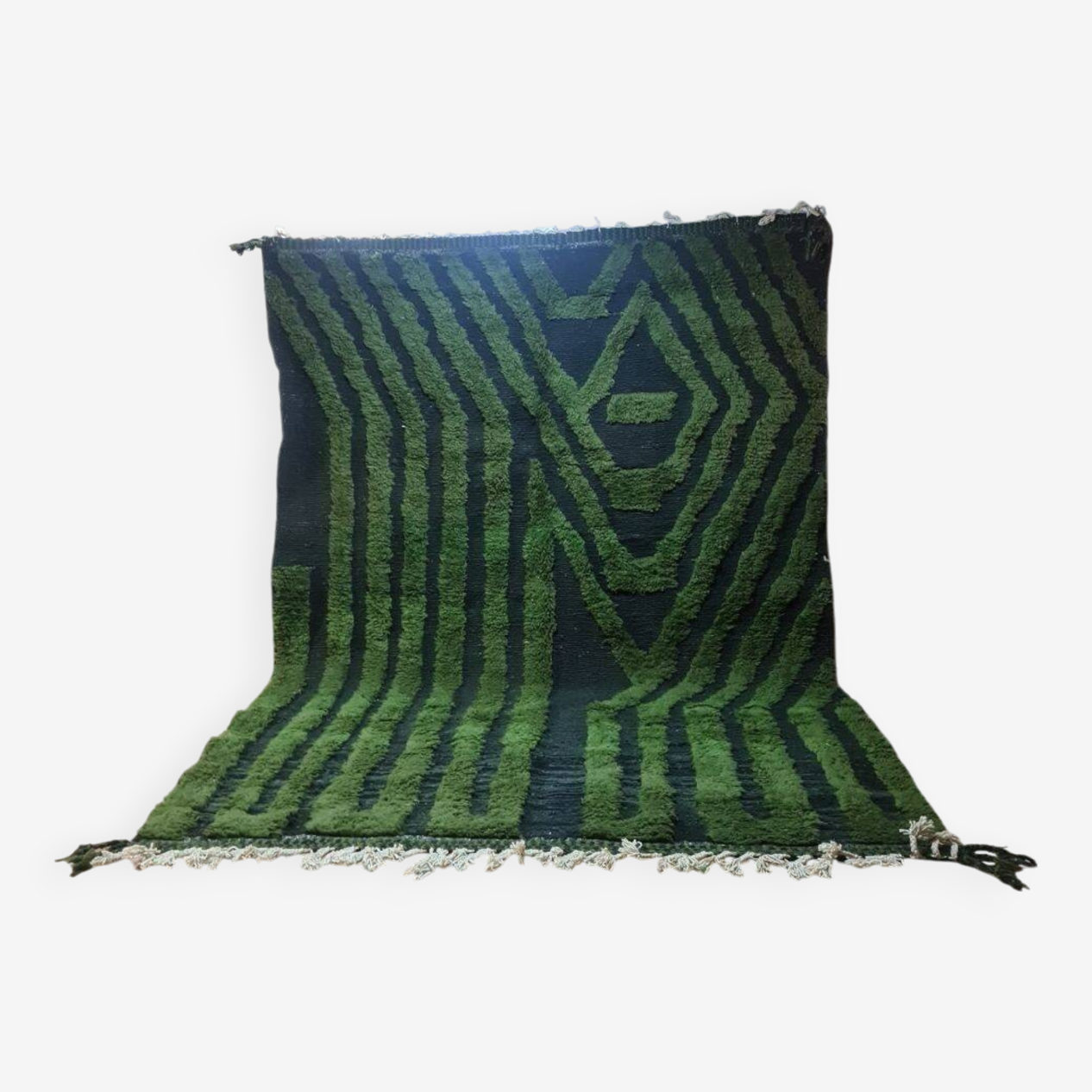 Agafay Souk Green Beni Ourain Rug