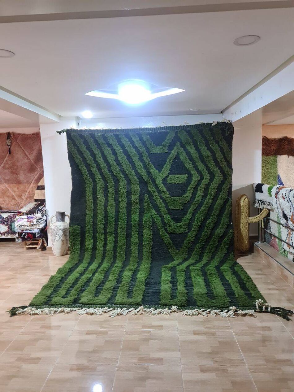 Agafay Souk Green Beni Ourain Rug