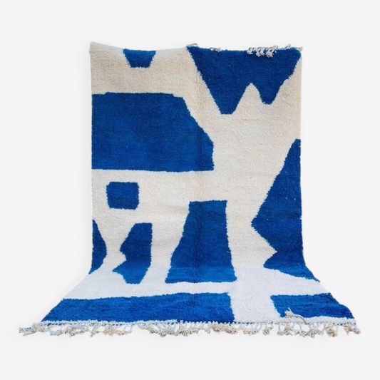 Agafay Souk Indigo Geometry Beni Ouarain Rug