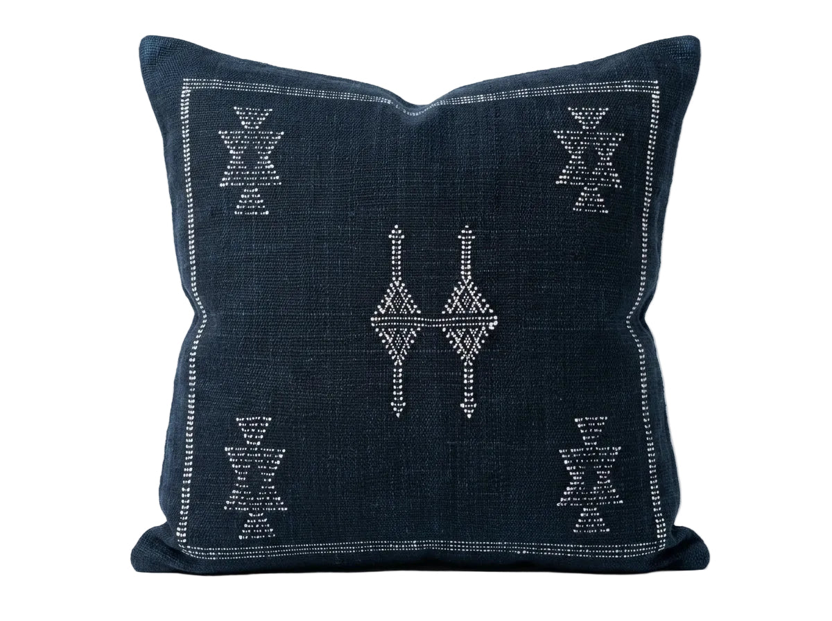 Agafay Souk Jet Black Cactus Silk Pillow