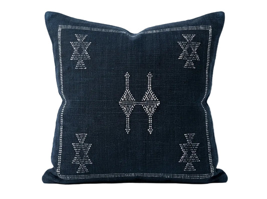 Agafay Souk Jet Black Cactus Silk Pillow