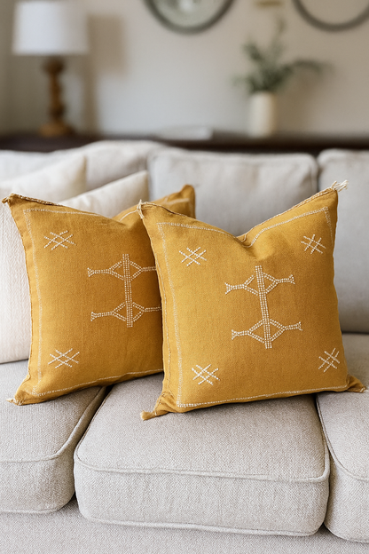 Agafay Souk Kasbah Spice Cactus Silk Pillow