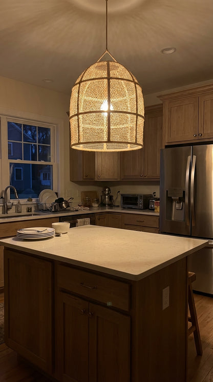 Agafay Souk Lunar Arch Raffia Pendant Lamp