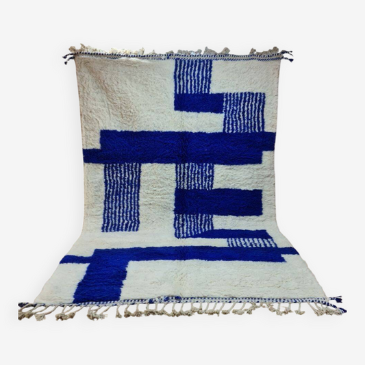 Agafay Souk Majorelle Blocks Beni Ouarain Rug