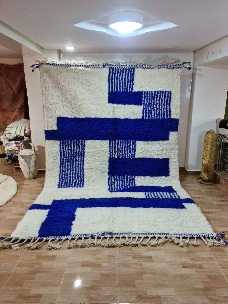 Agafay Souk Majorelle Blocks Beni Ouarain Rug
