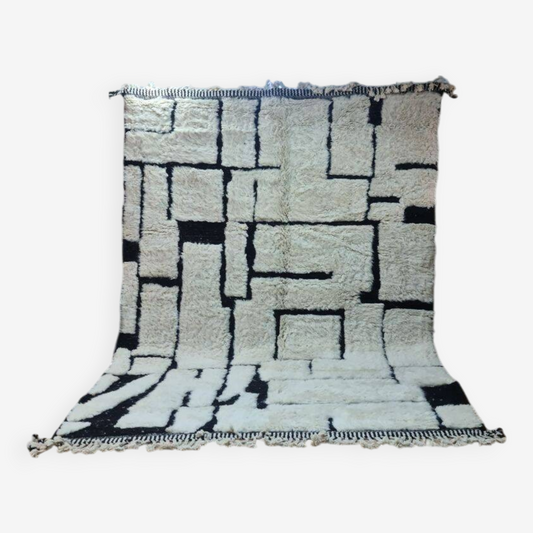 Agafay Souk Monochrome Grid Beni Ouarain Rug