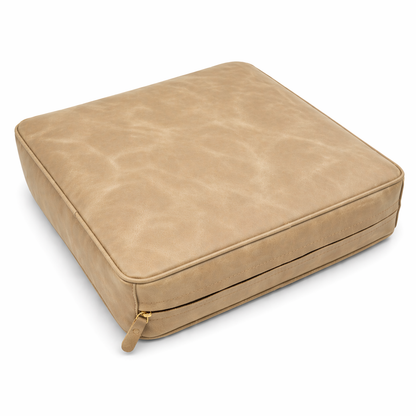 Agafay Souk Natural Sand Square Smooth Leather Chair Pad