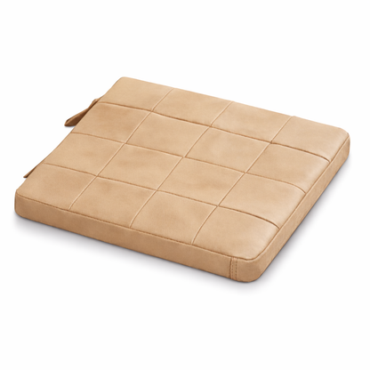 Agafay Souk Natural Tan Square Woven Leather Chair Pad