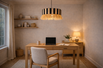 Agafay Souk Nomad Fringe Raffia Pendant Lamp