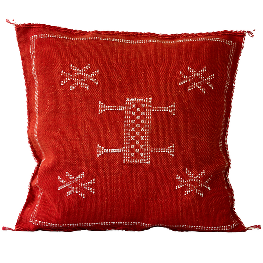 Agafay Souk Nomad Ruby Cactus Silk Pillow