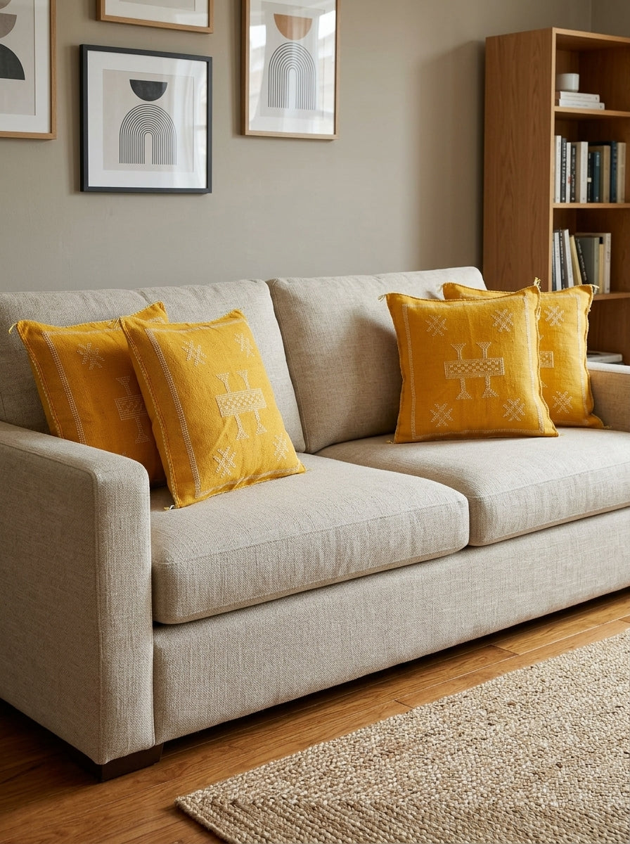 Agafay Souk Nomad Sun Cactus Silk Pillow