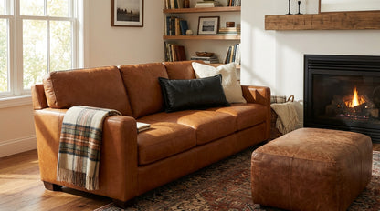 Agafay Souk Onyx Line Leather Pillow