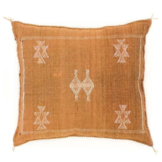 Agafay Souk Orange Cactus Silk Pillow