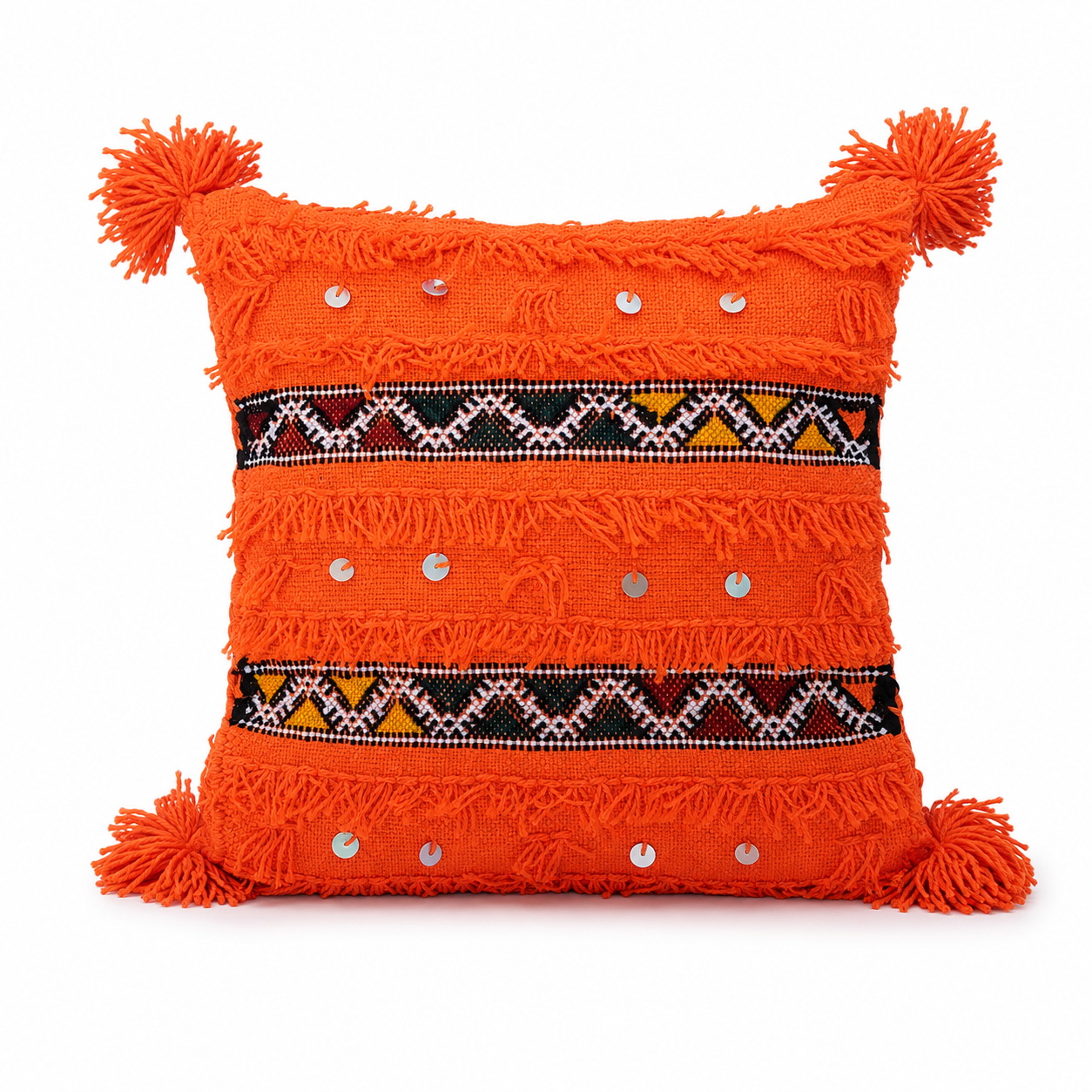 Orange Handira Pillow Cover
