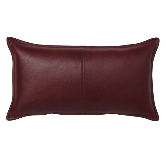 Agafay Souk Oxblood Luxe Leather Pillow