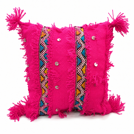 Pink Handira Pillow Cover