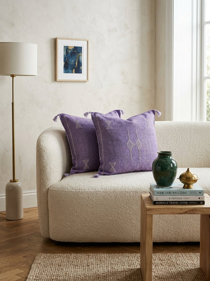 Agafay Souk Purple Cactus Silk Pillow