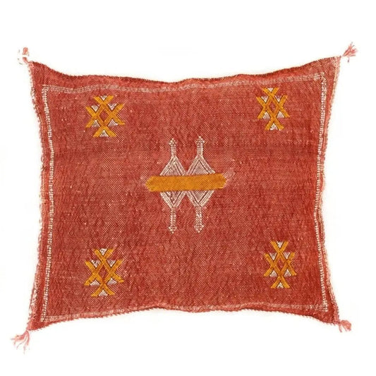 Agafay Souk Red Cactus Silk Pillow