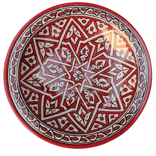 Agafay Souk Red Zellige Ceramic Plate
