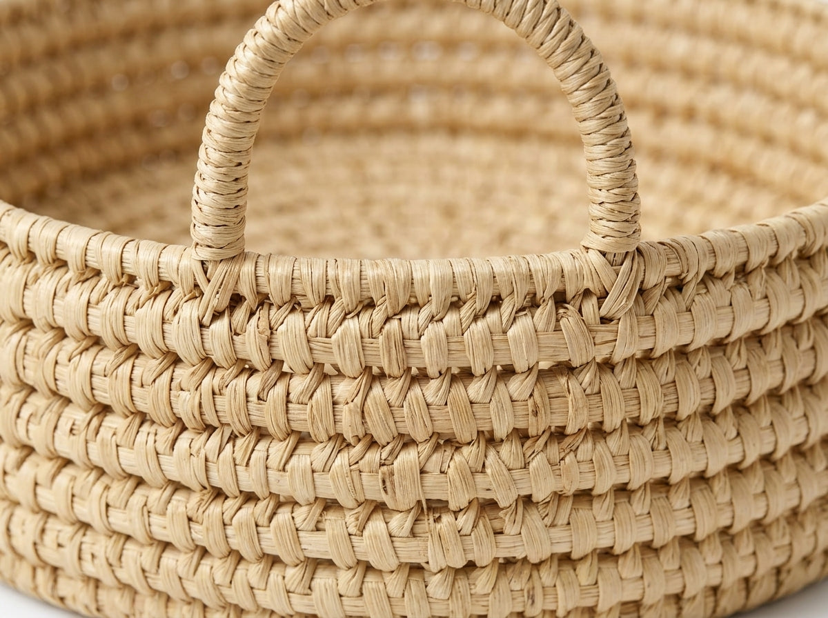Agafay Souk Round Woven Palm Leaf Serving Tray