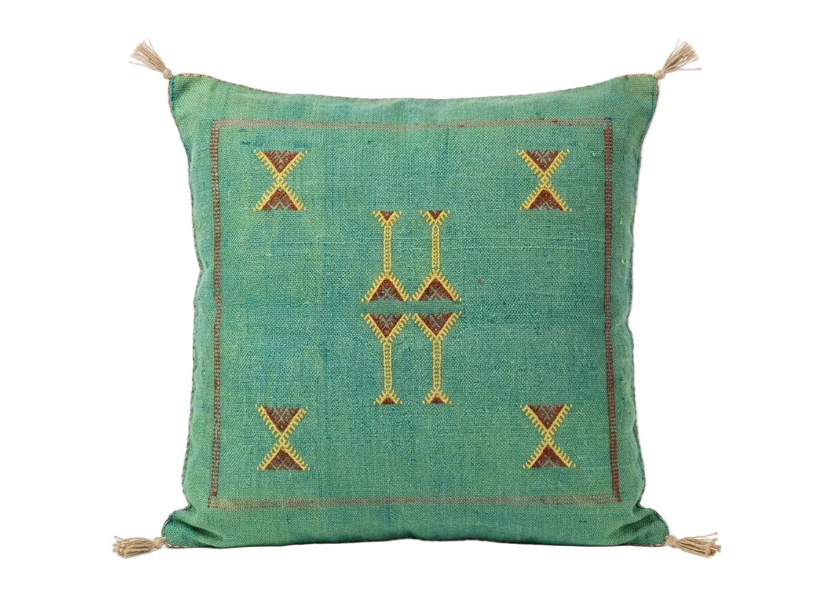 Agafay Souk Sage Green Cactus Silk Pillow