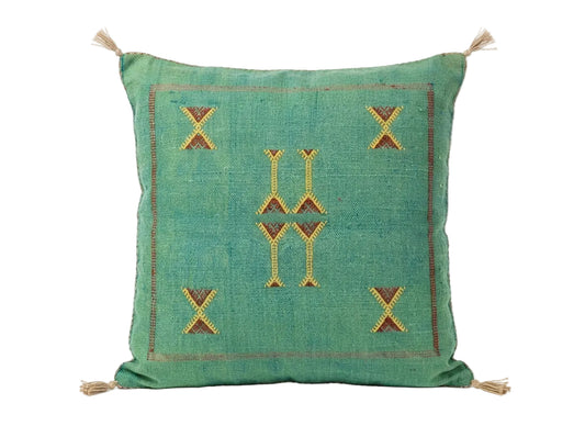 Agafay Souk Sage Green Cactus Silk Pillow