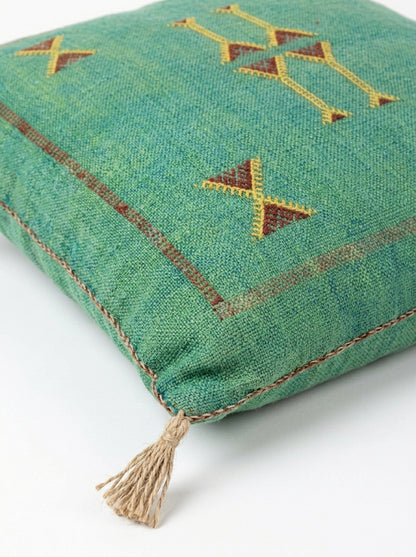 Agafay Souk Sage Green Cactus Silk Pillow