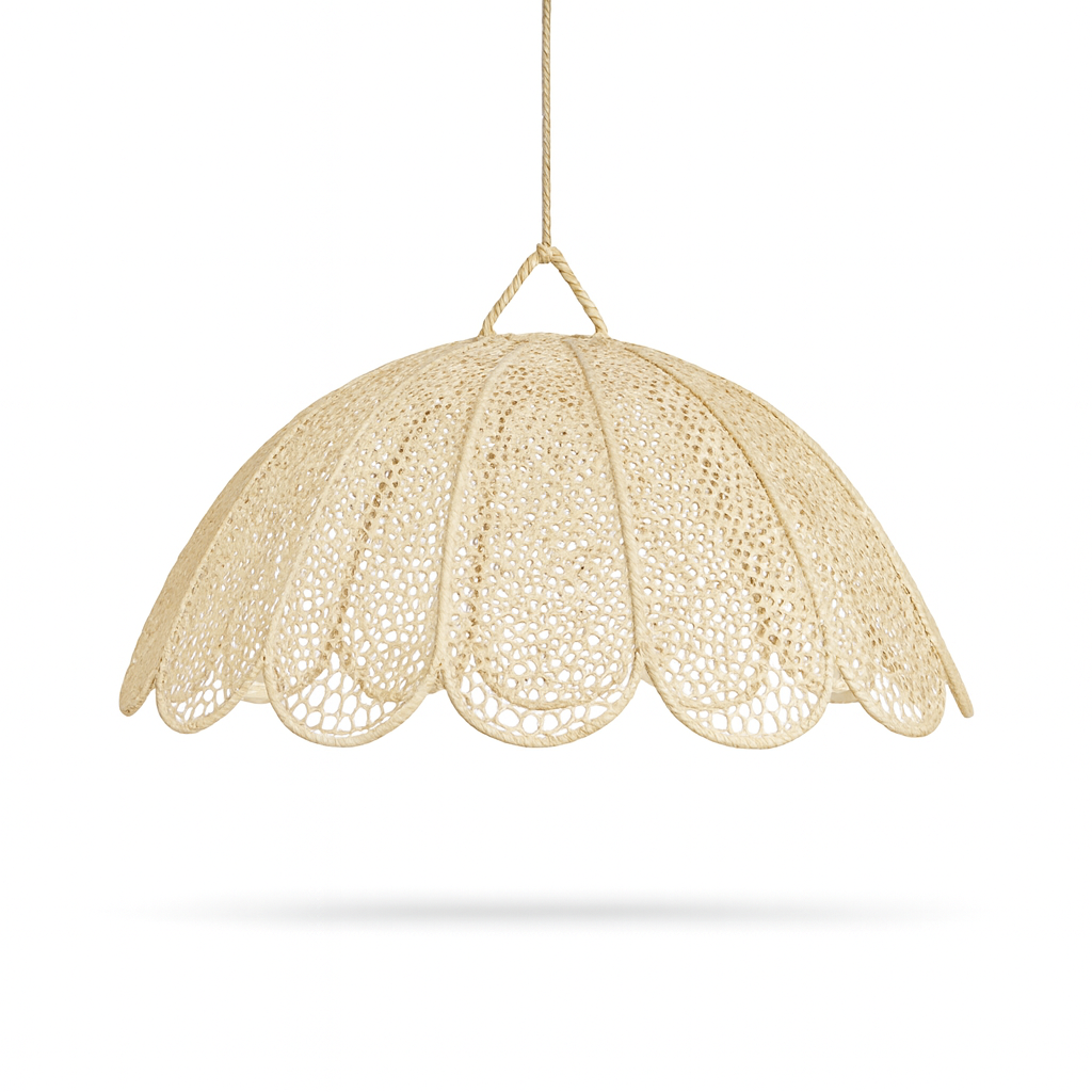 Agafay Souk Seashell Bloom Raffia Pendant Lamp